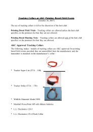 Tracking Collars at AKC Pointing Breed Field Events