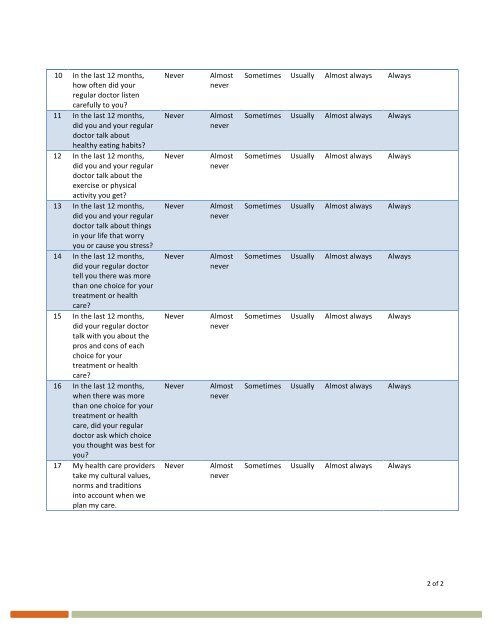 Optional Survey Questions (Multiple Choice) - GPSC