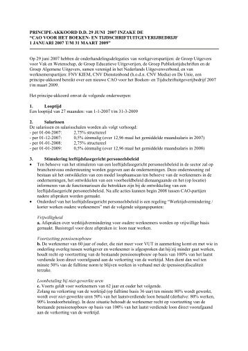 Principeakkoord CAO BTU 2007-maart 2009 - Het Uitgeverijbedrijf