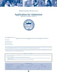 Visiting Student Application - Howard University School of Law