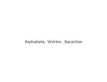 Alphabete, Wörter, Sprachen