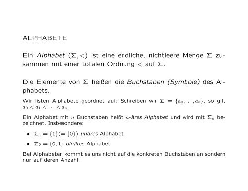 Alphabete, Wörter, Sprachen