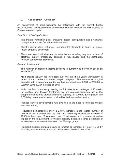 3. Board Report Refurbishment/Replacement of Theatres 1-4 ...