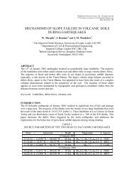 mechanisms of slope failure in volcanic soils during earthquakes