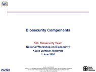 Biosecurity Components - Sandia National Laboratories