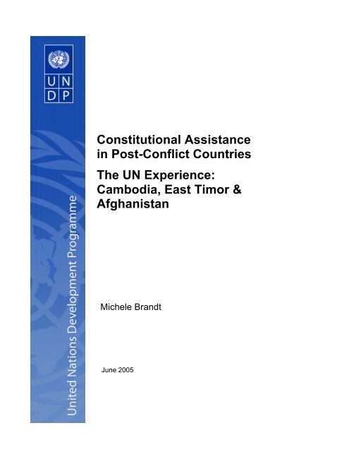 Constitutional Assistance in Post-Conflict Countries The UN ...