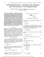 LPC Prediction Error-Analysis of Its Variation with the Position of the ...