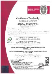 Certificate of Conformity Cen'2ï¬mt de Cmgformï¬e' - MACtac europe