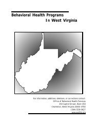 Behavioral Health Programs In West Virginia - DHHR