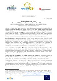 Save the Children e Adiconsum nelle scuole dell'Abruzzo