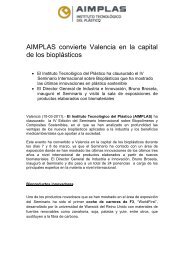 AIMPLAS convierte Valencia en la capital de los bioplásticos (10-03 ...