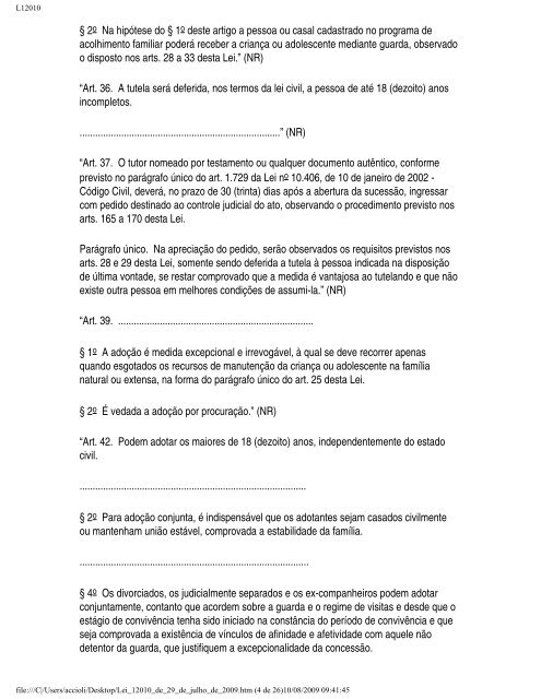 lei nÂº 12.010, de 29 de julho de 2009.