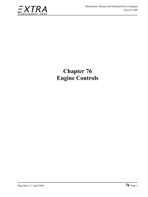 Chapter 76 Engine Controls - Extra Aircraft