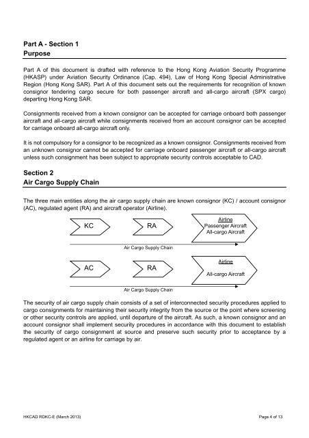 Requirement Document for Consignor - Regulated Agent Regime