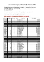 Announcement for grade release for the trimester 2/2012