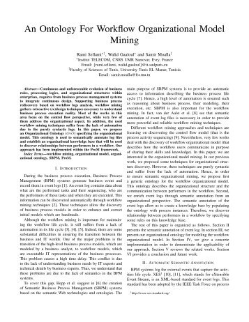 An Ontology For Workflow Organizational Model Mining