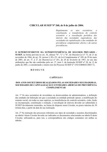 Fl. 16 da InstruÃ§Ã£o SUSEP nÂº 001, de 20 de marÃ§o de 1997._