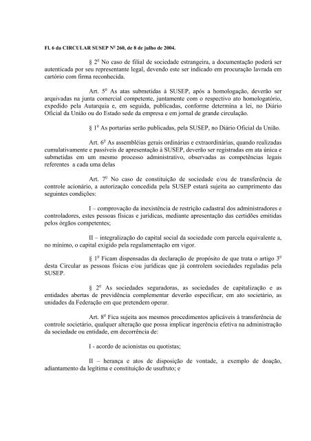 Fl. 16 da InstruÃ§Ã£o SUSEP nÂº 001, de 20 de marÃ§o de 1997._