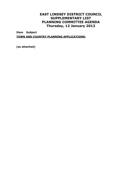 Agenda Reports Pack (Public) 12/01/2012, 14.00 - East Lindsey ...