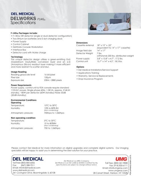 DelWorks F14G Wireless DR: Brochure - Del Medical