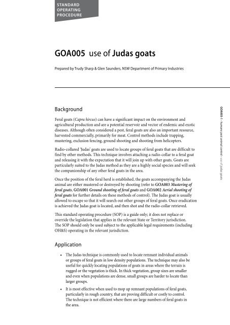 GOA005 Use of judas goats.pdf - Guide to Rural Residential Living