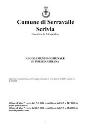 Regolamento di Polizia Urbana - Comune di Serravalle Scrivia