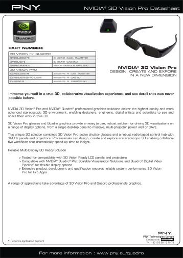 NVIDIAÂ® 3D Vision Pro Datasheet - PNY