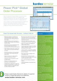 Power PickÂ® Global Order Processor - Kardex Remstar