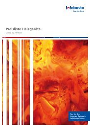 Preisliste Heizgeräte - Webasto