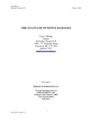 THE STATUS OF PUNITIVE DAMAGES - McCarthy TÃ©trault