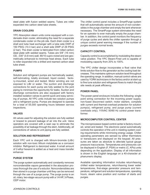 Model YPC Two-Stage Steam-Fired Absorption ... - Usair-eng.com