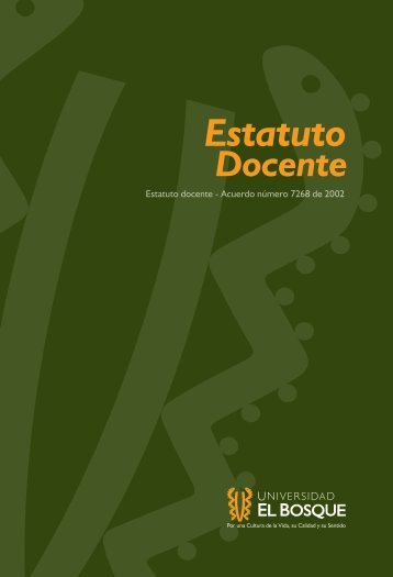 Estatuto Docente - Universidad El Bosque