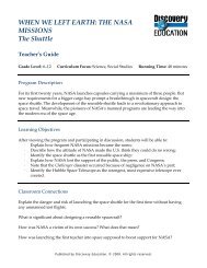 WHEN WE LEFT EARTH: THE NASA MISSIONS The Shuttle