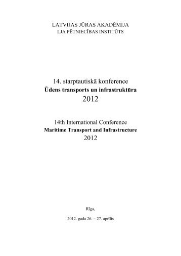 14. starptautiskÄ konference 2012 - Latvijas JÅ«ras akadÄmija