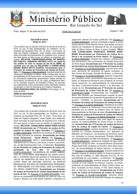 Procuradoria-Geral de JustiÃ§a - MinistÃ©rio PÃºblico - RS