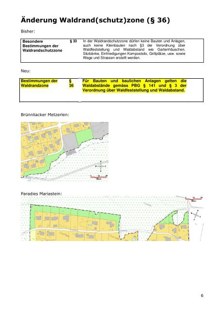Bericht Änderung Bau-Zonenreglement - Metzerlen-Mariastein