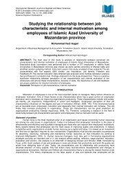 Studying the relationship between job characteristic and internal ...