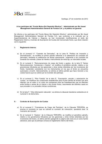 AVISO BCI DEPOSITO EFECTIVO 27/11/12 ...