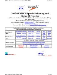 2007-08 NISCA/Speedo Swimming and Diving All America