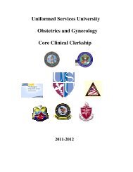 Uniformed Services University Obstetrics and Gynecology Core ...