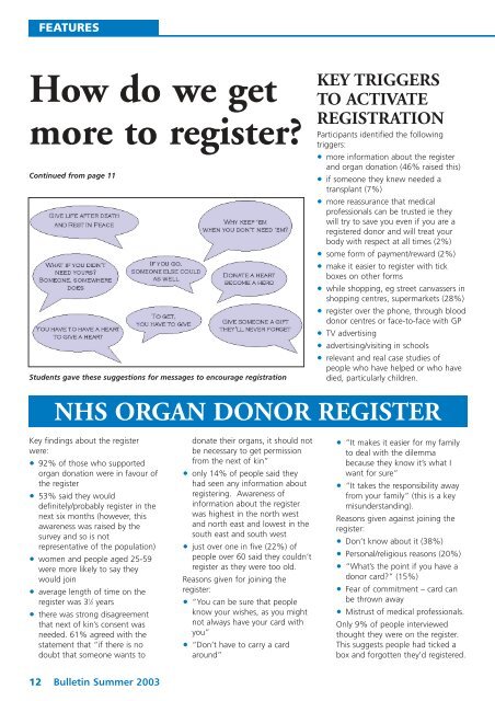 bulletin UK Transplant - Organ Donation