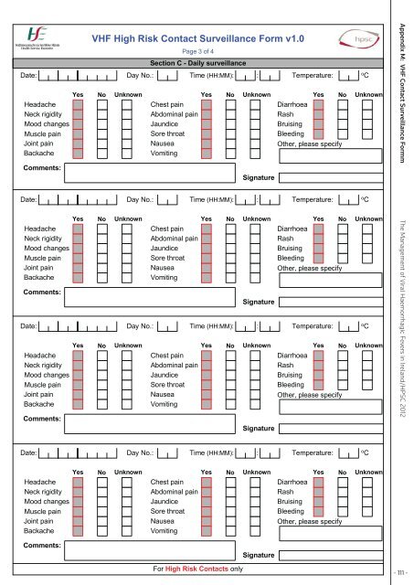 The Management of Viral Haemorrhagic Fevers in Ireland - Health ...