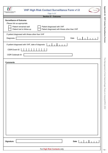 The Management of Viral Haemorrhagic Fevers in Ireland - Health ...