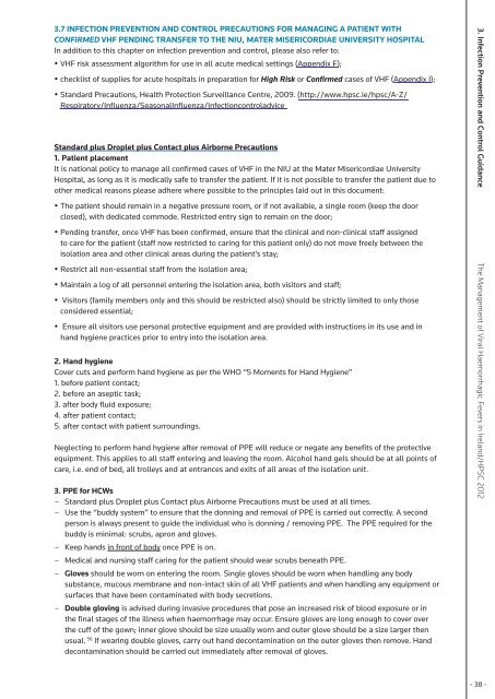 The Management of Viral Haemorrhagic Fevers in Ireland - Health ...