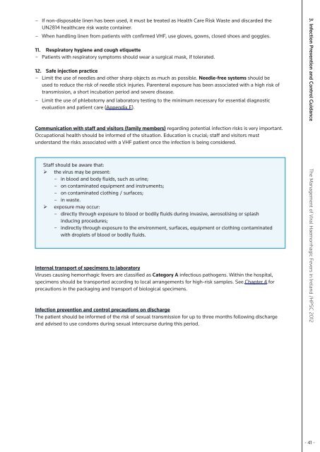 The Management of Viral Haemorrhagic Fevers in Ireland - Health ...