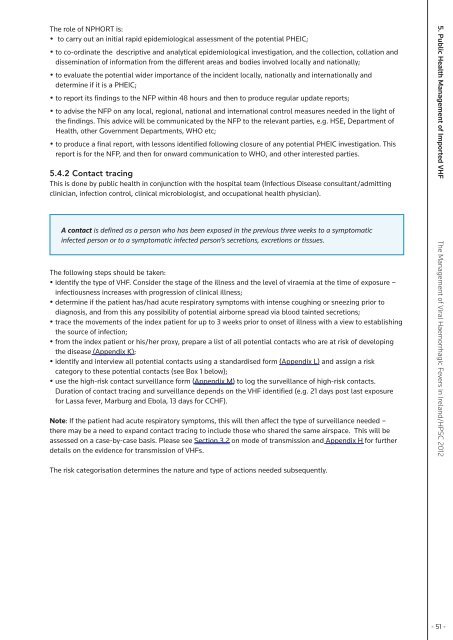 The Management of Viral Haemorrhagic Fevers in Ireland - Health ...