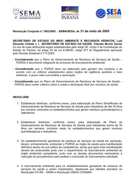 RESOLUÃÃO CONJUNTA NÂº