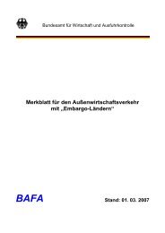 Merkblatt fÃ¼r den AuÃenwirtschaftsverkehr mit âEmbargo-LÃ¤ndernâ