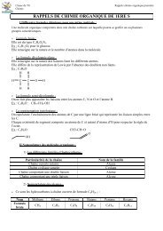 RAPPELS DE CHIMIE ORGANIQUE DE 1ERE S - Physagreg