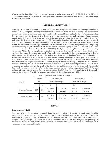 salmo salar l., 1758 - Electronic Journal of Polish Agricultural ...